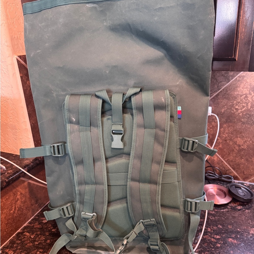 Green Roll-Top Backpack - Picture 3 of 10